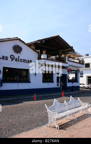 Cafe und Restaurant Las Palomas auf Puerto Vallarta Malecon Stockfoto