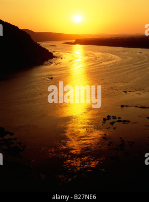 Susquehanna River bei Chickies Rock übersehen bei Sonnenuntergang Stockfoto