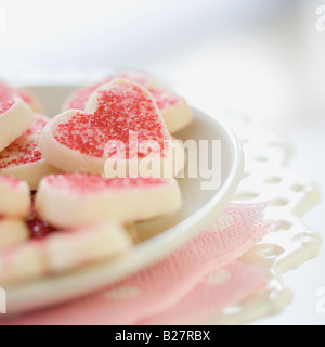 Nahaufnahme eines Cookies in Herzform Stockfoto