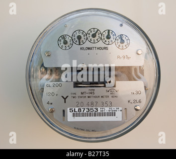 Nahaufnahme der Stromzähler Stockfoto