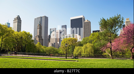 Gebäuden und Bäumen, New York, Vereinigte Staaten von Amerika Stockfoto