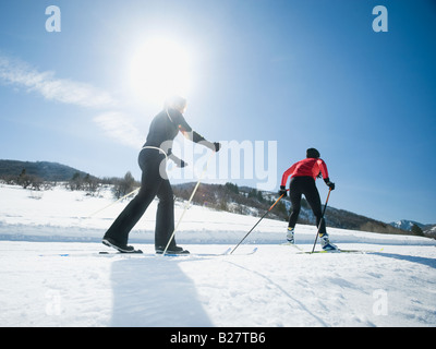 Paar Langlauf Stockfoto