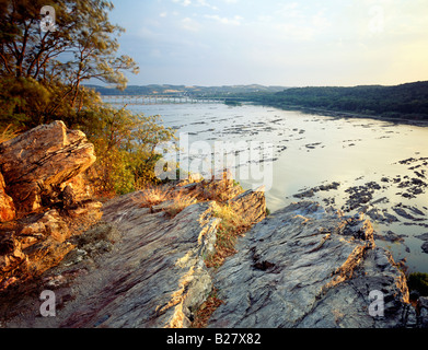 Susquehanna River bei Chickies Rock übersehen bei Sonnenuntergang Stockfoto