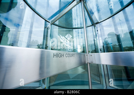 Eingang von der High Court of Australia, Canberra, ACT, Australien Stockfoto