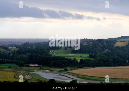 Abends Blick auf Fluss Adur Szene englische Landschaft Lancing College Sussex Stockfoto