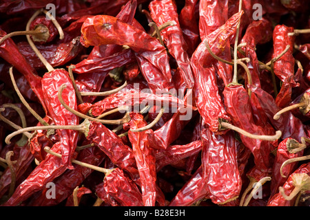 Getrocknete Chilischoten auf Verkauf in Ping An Guilin China Stockfoto