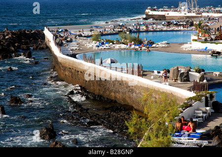 Lago Martiánez, Puerto De La Cruz, Teneriffa, Spanien Stockfoto