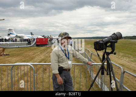 Profi Fotografen fotografieren Farnborough Air Show 2008 Stockfoto