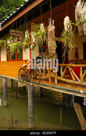 Muslimische schwimmenden Dorf, Insel Koh Panyi, Ao Phang Nga, Phuket, Thailand Stockfoto