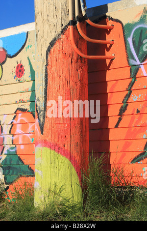 Graffiti in Nase Hill Park, Calgary, Alberta Stockfoto