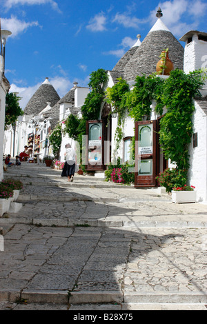 Die einzigartige Zone Trulli in Alberobello, Bari, Apulien, Italien ist ein UNESCO-Weltkulturerbe Stockfoto