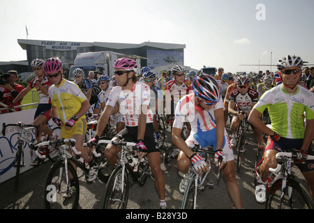 Mark Cavendish tragen die Führer s gelbe Trikot 11. September 2007 Tour of Britain und andere Führer der Jersy-Wettbewerbe Stockfoto