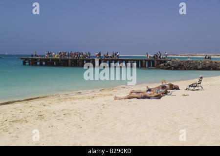 Strand Santa Maria Insel Sal Kap-Verde Inseln Stockfoto