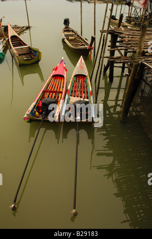 Muslimische schwimmenden Dorf, Insel Koh Panyi, Ao Phang Nga, Phuket, Thailand Stockfoto
