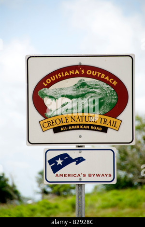 Creole Naturlehrpfad anmelden Louisiana Highway 27, ein All-American Road, Louisiana Stockfoto