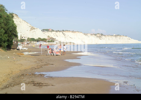 Strand Lido Rossello in der Nähe von Agrigento Sizilien Stockfoto