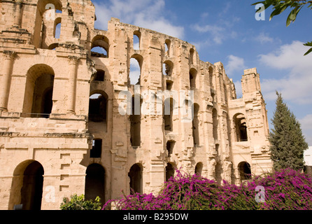 Tunesien-El Djem außen Amphitheater Stockfoto