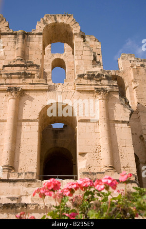 Tunesien-El Djem außen Amphitheater Stockfoto