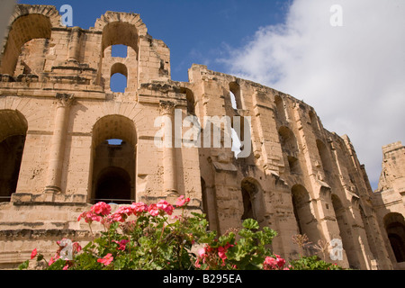 Tunesien-El Djem außen Amphitheater Stockfoto