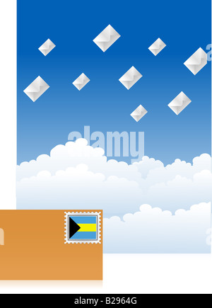 Bahamas Flagge Stockfoto