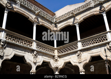 Innenhof im Casa de Las Conchas, Salamanca, Kastilien und Leon, Spanien Stockfoto
