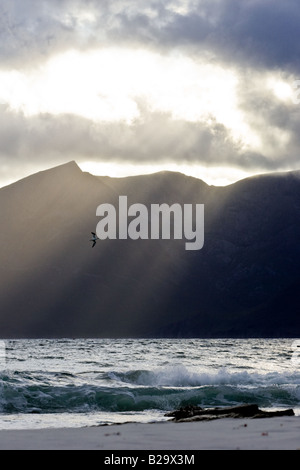 Die Singing Sands ist ein Strand auf der Insel der Eigg an diesem Strand die reinen Quarzsand Körner emittieren ein schrilles Quietschen. Stockfoto