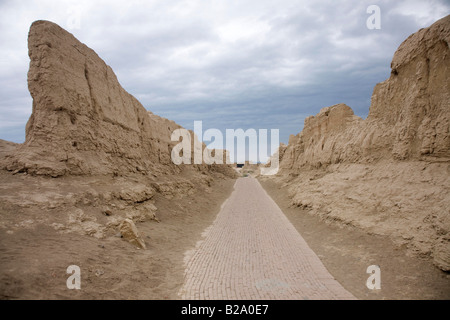 Silk Route China Xinjiang Turpan Jiaohe antike Ruinen Stockfoto