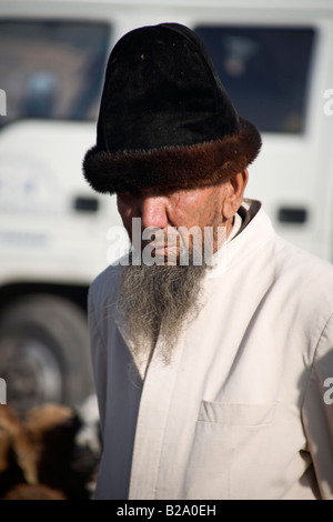 Silk Route China Provinz Xinjiang Kashgar Sonntag Markt Uiguren Mann Stockfoto