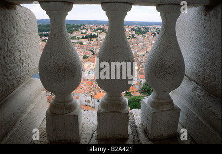 Glockenturm der Kirche der Heiligen Euphemia Rovinj Rovigno Kroatien Europa Stockfoto
