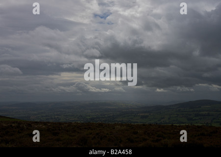 Eine Ansicht von Shropshire aus Long Mynd Stockfoto