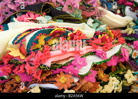 Bunte türkische Nadel Spitzen Stickspitze Oya Blumen Stockfoto