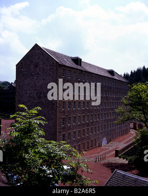 Baumwollspinnerei, New Lanark Modelldorf gründete Robert Owen an den Ufern des The River Clyde, Lanarkshire, Schottland Stockfoto