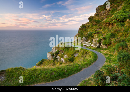 Klippe Pfad im Tal der Felsen Exmoor National Park Devon England Stockfoto