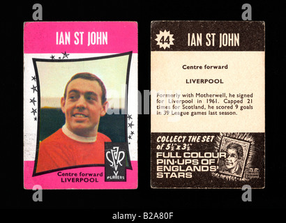 Kaugummi-Sammelkarte von Liverpool Fußballer Ian St. John produziert A & v. 1967/1968 Stockfoto