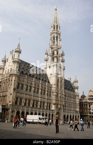 Grand Place Hotel de Ville, Musee De La Ville, Brüssel, Belgien Stockfoto