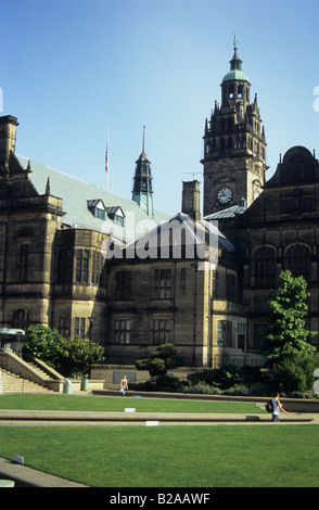 Sheffield - Rathaus und Peace Gardens Stockfoto