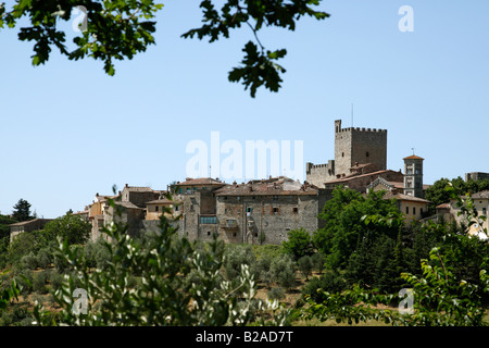 Blick auf die Hügel der Stadt von Castellina in Chianti Toskana Italien Europa Stockfoto