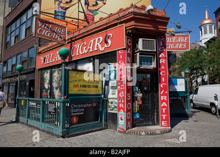 Dorf Zigarren, ein Wahrzeichen neben dem Sheridan Square für fast 100 Jahre, West Village, New York City Stockfoto