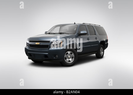 2008 Chevrolet Suburban LT Blau - Winkel-Vorderansicht Stockfoto