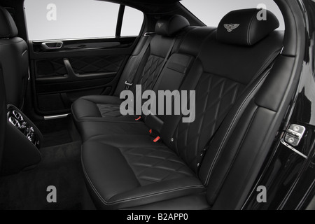 2008 Bentley Continental Flying Spur in schwarz - hintere Sitze Stockfoto