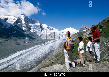 Wandern am Berg Großglockner-Pasterze Gletscher Hohe Tauern Kärnten Österreich Stockfoto