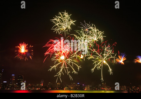 Skyworks Perth Australien Australia Day am 26. Januar Stockfoto