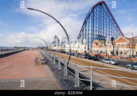 Der Big Dipper und Pleasure Beach Blackpool South Pier, Lancashire, UK Stockfoto