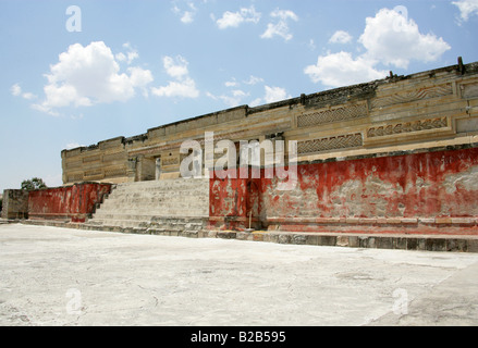 Nord-Terrasse und Palast, Ausgrabungsstätte Mitla, San Pablo Villa de Mitla, Oaxaca, Mexiko Stockfoto