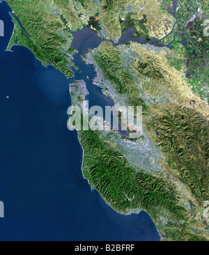 San Francisco, Kalifornien, Satelliten-Ansicht Stockfoto