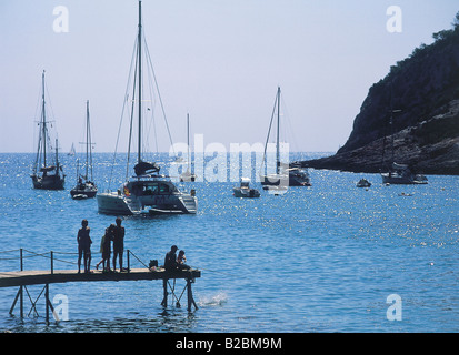 Cala Llonga-Ibiza-Balearen Stockfoto