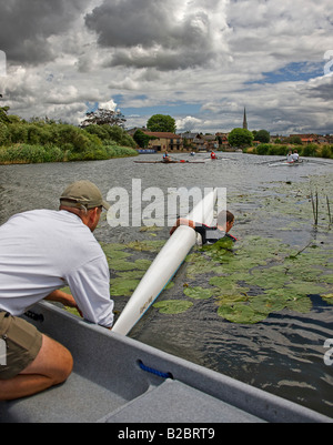 Auf dem Fluss. (oder es) Stockfoto