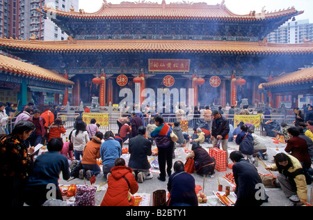 Wong-Tai-Sin-Tempel, Kowloon, Hong Kong, China, Asien Stockfoto