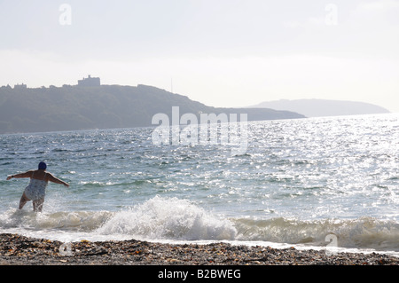 Große Dame Schritte im Cornish Meer Stockfoto