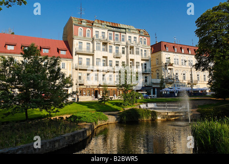Historische Hotels im Kurort Mariánské Lázně oder Marienbad, Böhmen, Tschechische Republik, Europa Stockfoto